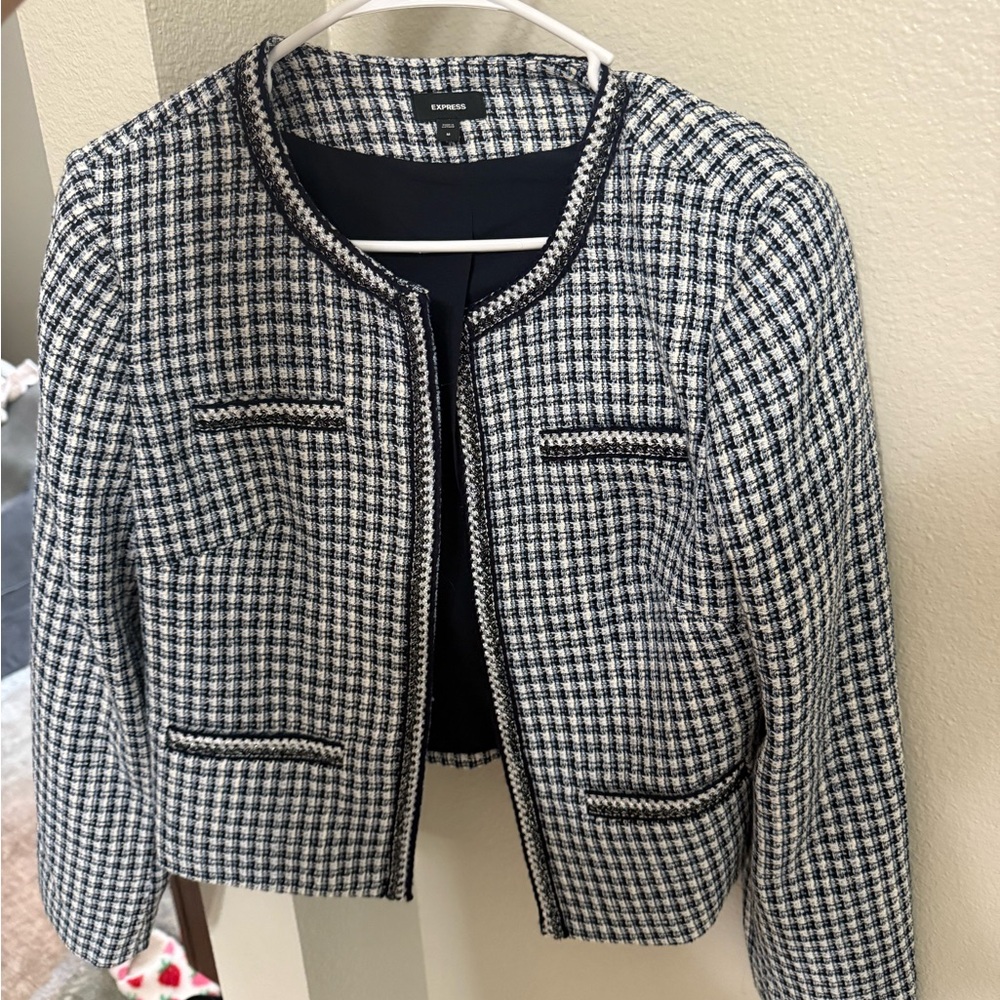 Express Women's Classic Black and White Blazer